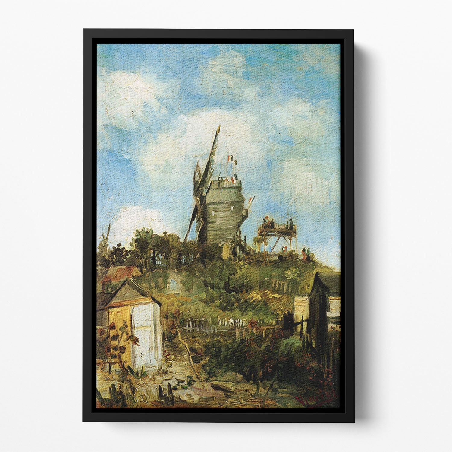 Le Moulin de la Galette by Van Gogh Floating Framed Canvas