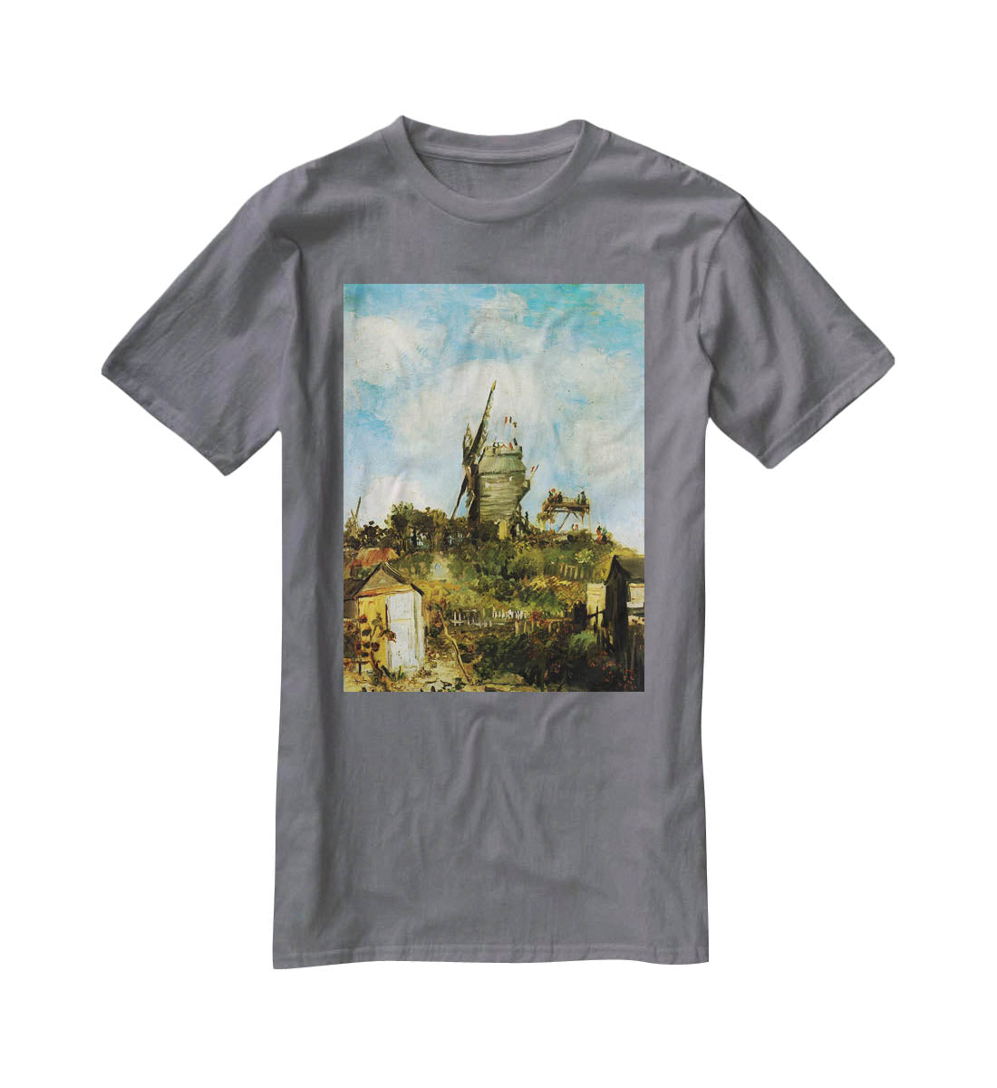 Le Moulin de la Galette by Van Gogh T-Shirt - Canvas Art Rocks - 3