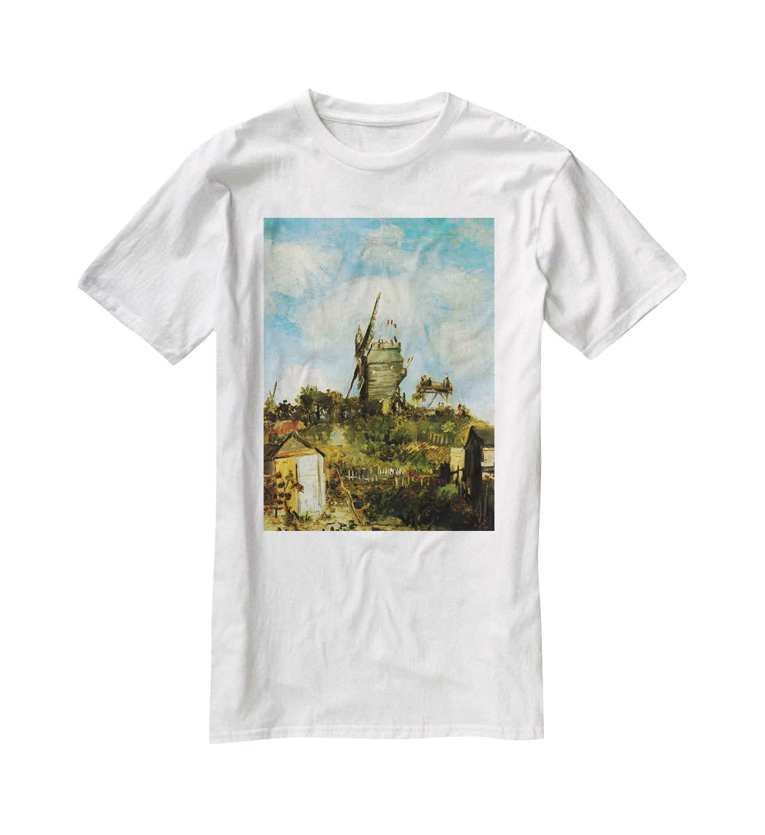 Le Moulin de la Galette by Van Gogh T-Shirt - Canvas Art Rocks - 5