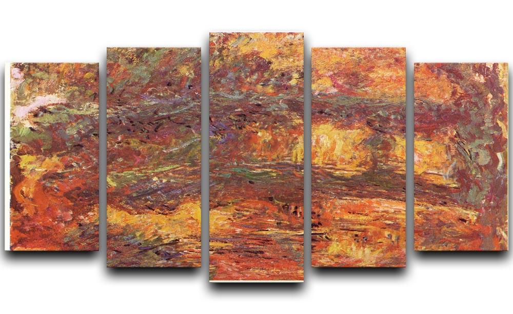 Le Pont Japonais 1922 by Monet 5 Split Panel Canvas  - Canvas Art Rocks - 1