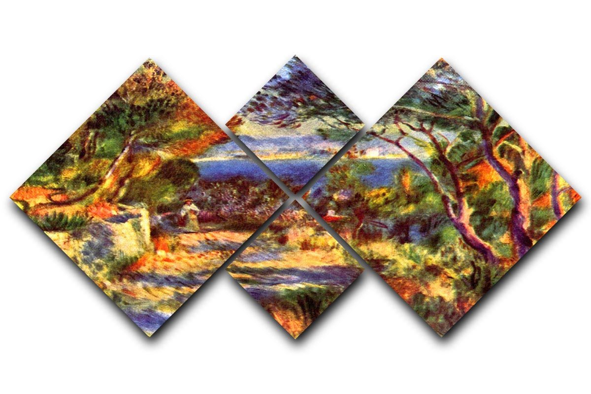 Le Staque by Renoir 4 Square Multi Panel Canvas  - Canvas Art Rocks - 1
