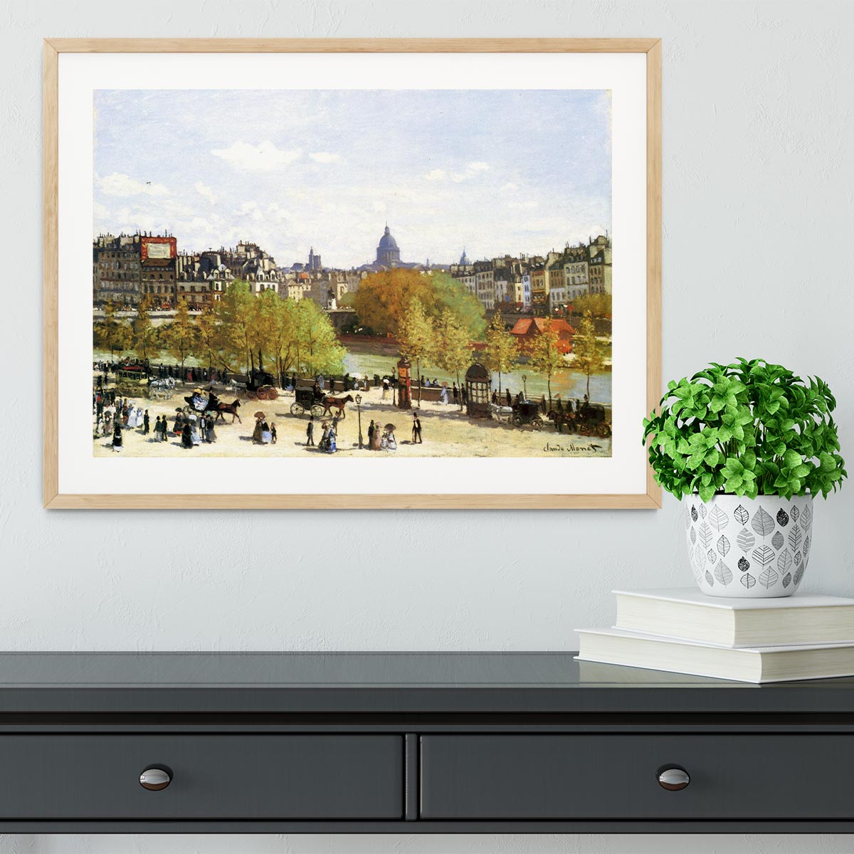 Le quai du Louvre by Monet Framed Print - Canvas Art Rocks - 3