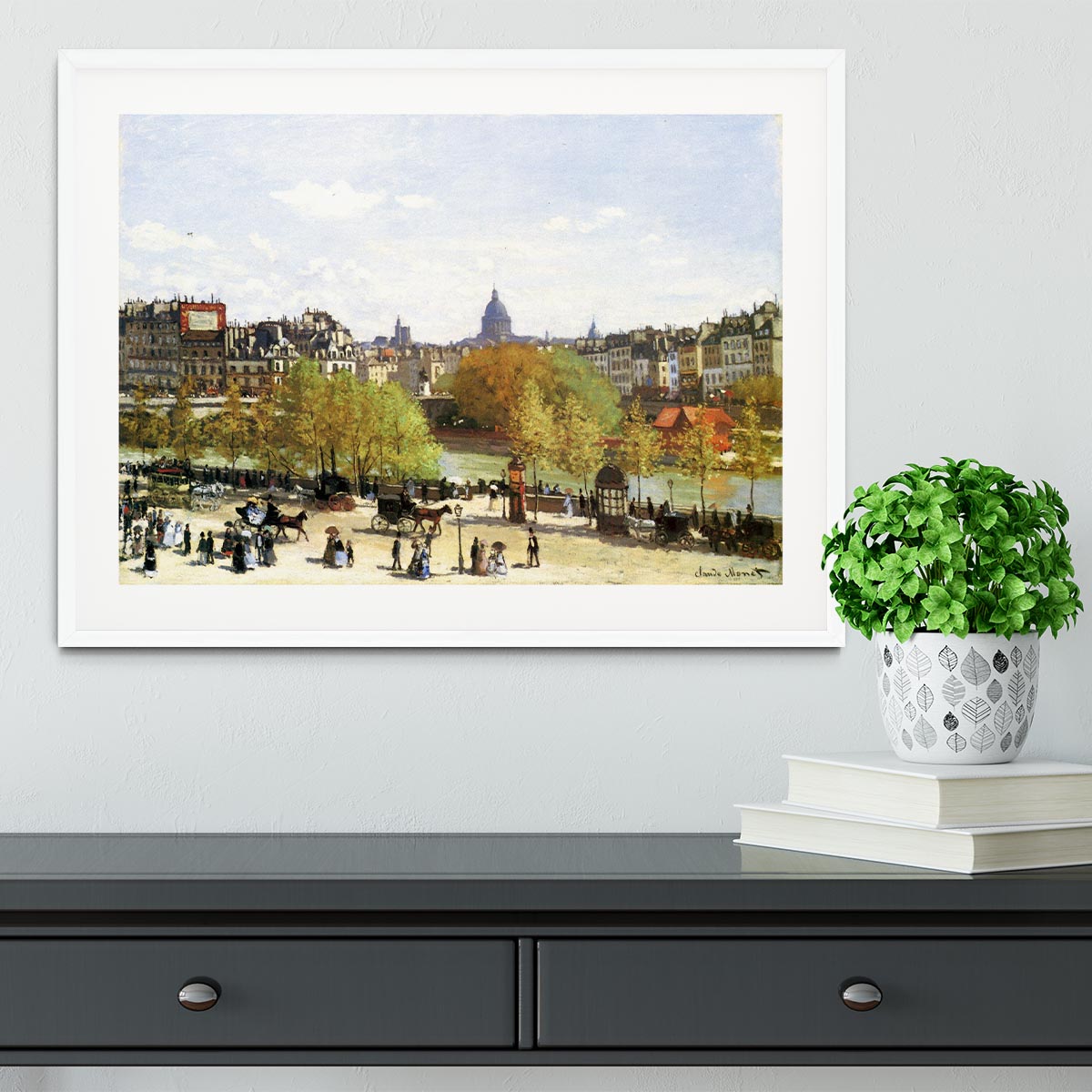 Le quai du Louvre by Monet Framed Print - Canvas Art Rocks - 5