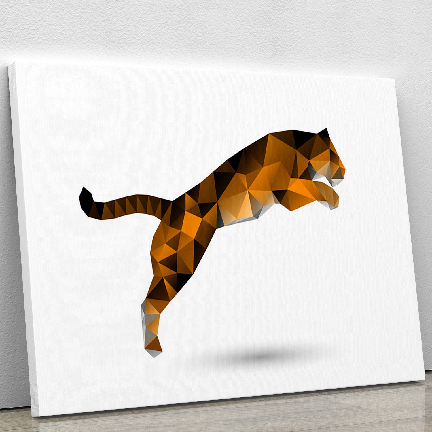Leaping tiger from polygons Canvas Print or Poster - Canvas Art Rocks - 1