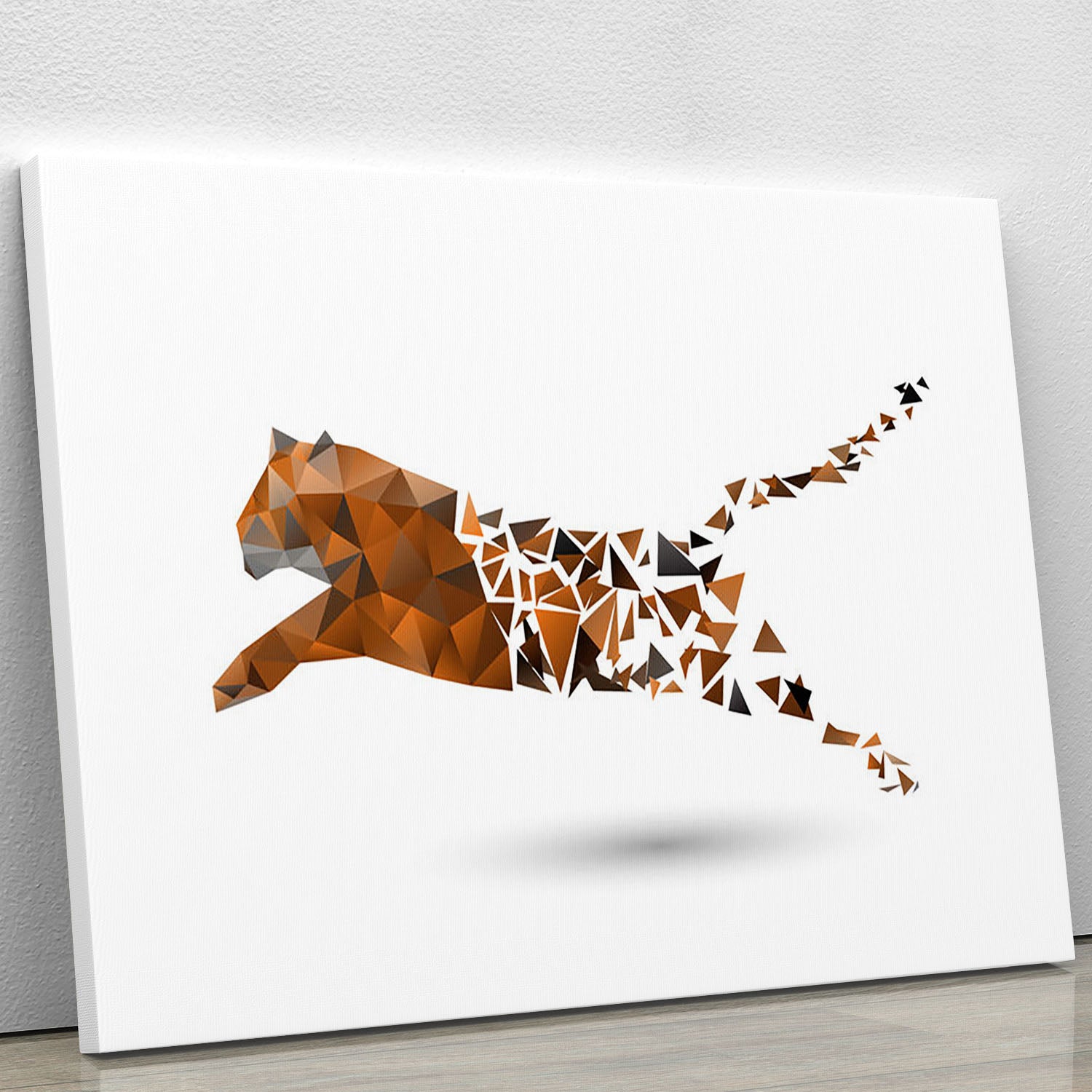 Leaping tiger made from polygons Canvas Print or Poster - Canvas Art Rocks - 1