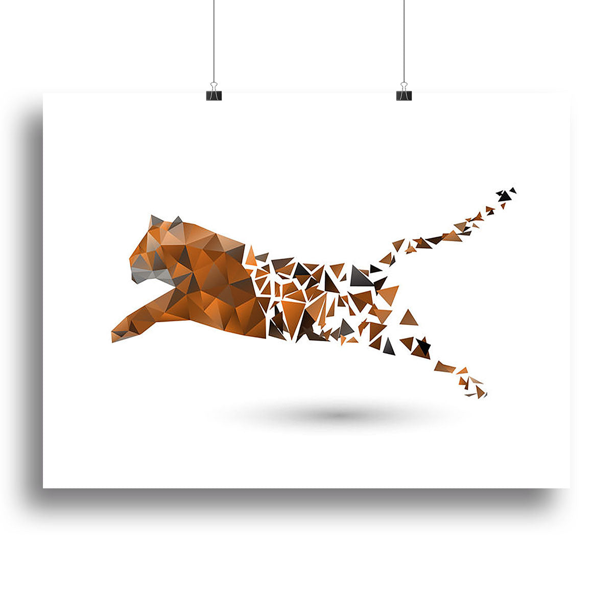 Leaping tiger made from polygons Canvas Print or Poster - Canvas Art Rocks - 2