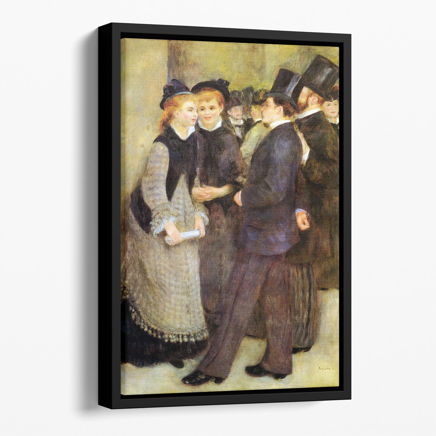 Leaving The Conservatoire by Renoir Floating Framed Canvas