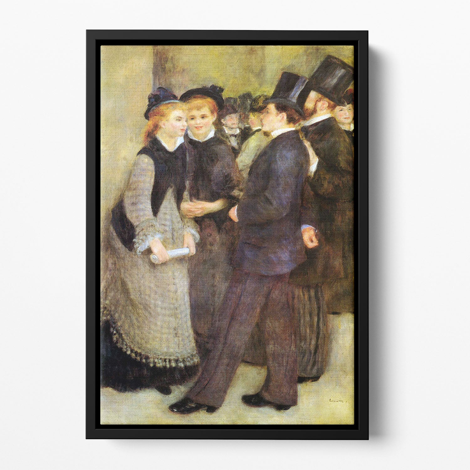 Leaving The Conservatoire by Renoir Floating Framed Canvas