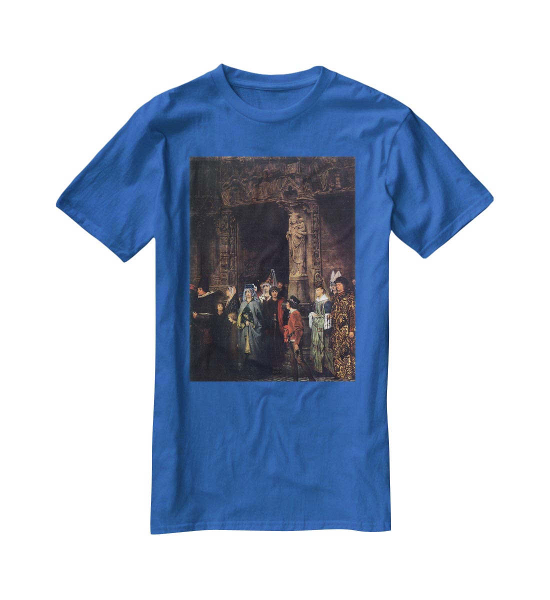 Leaving a church in the 15th Century by Alma Tadema T-Shirt - Canvas Art Rocks - 2