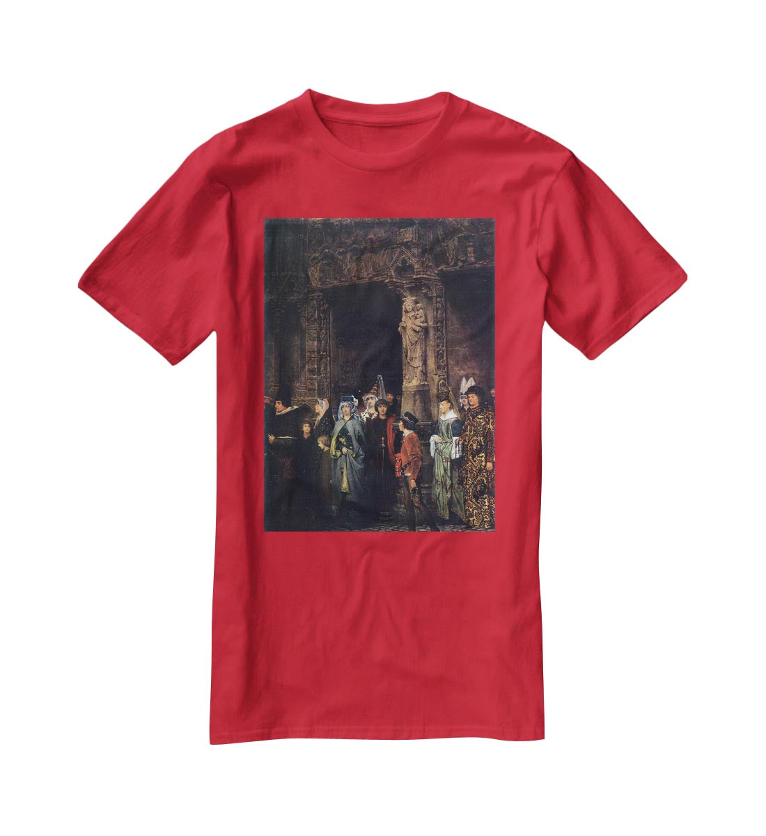 Leaving a church in the 15th Century by Alma Tadema T-Shirt - Canvas Art Rocks - 4