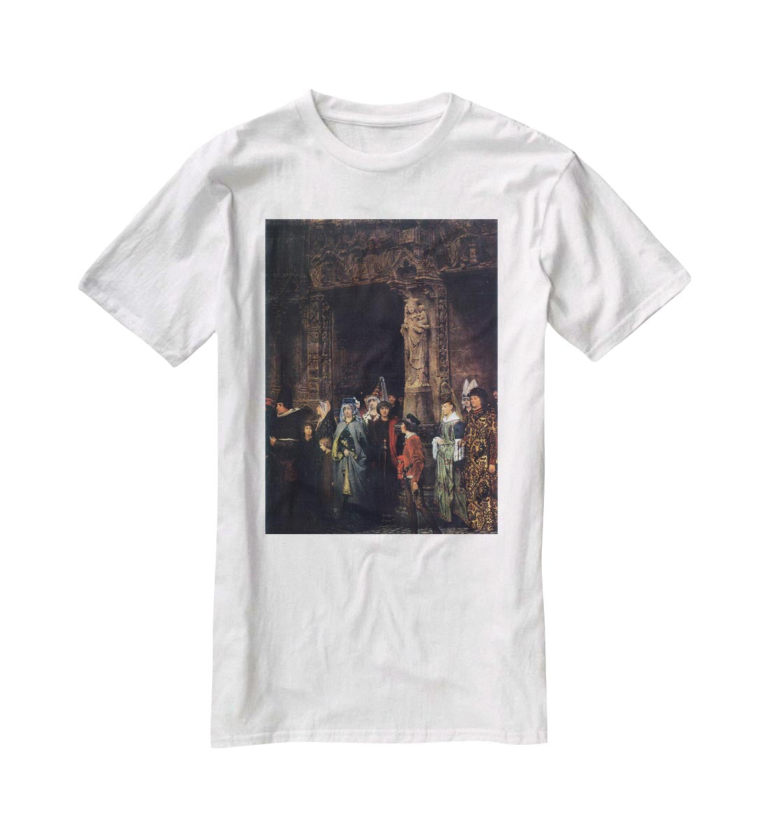 Leaving a church in the 15th Century by Alma Tadema T-Shirt - Canvas Art Rocks - 5