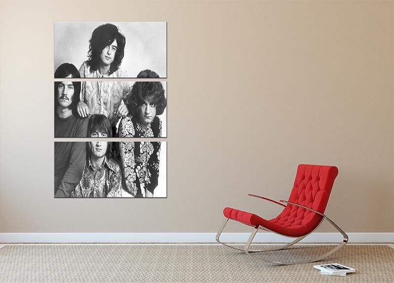 Led Zeppelin in 1969 3 Split Panel Canvas Print - Canvas Art Rocks - 2