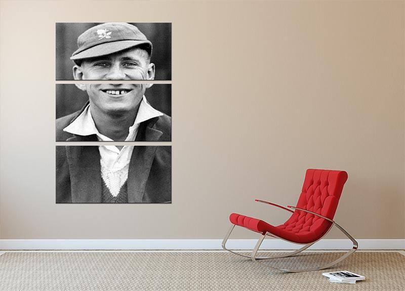 Len Hutton cricketer 3 Split Panel Canvas Print - Canvas Art Rocks - 2