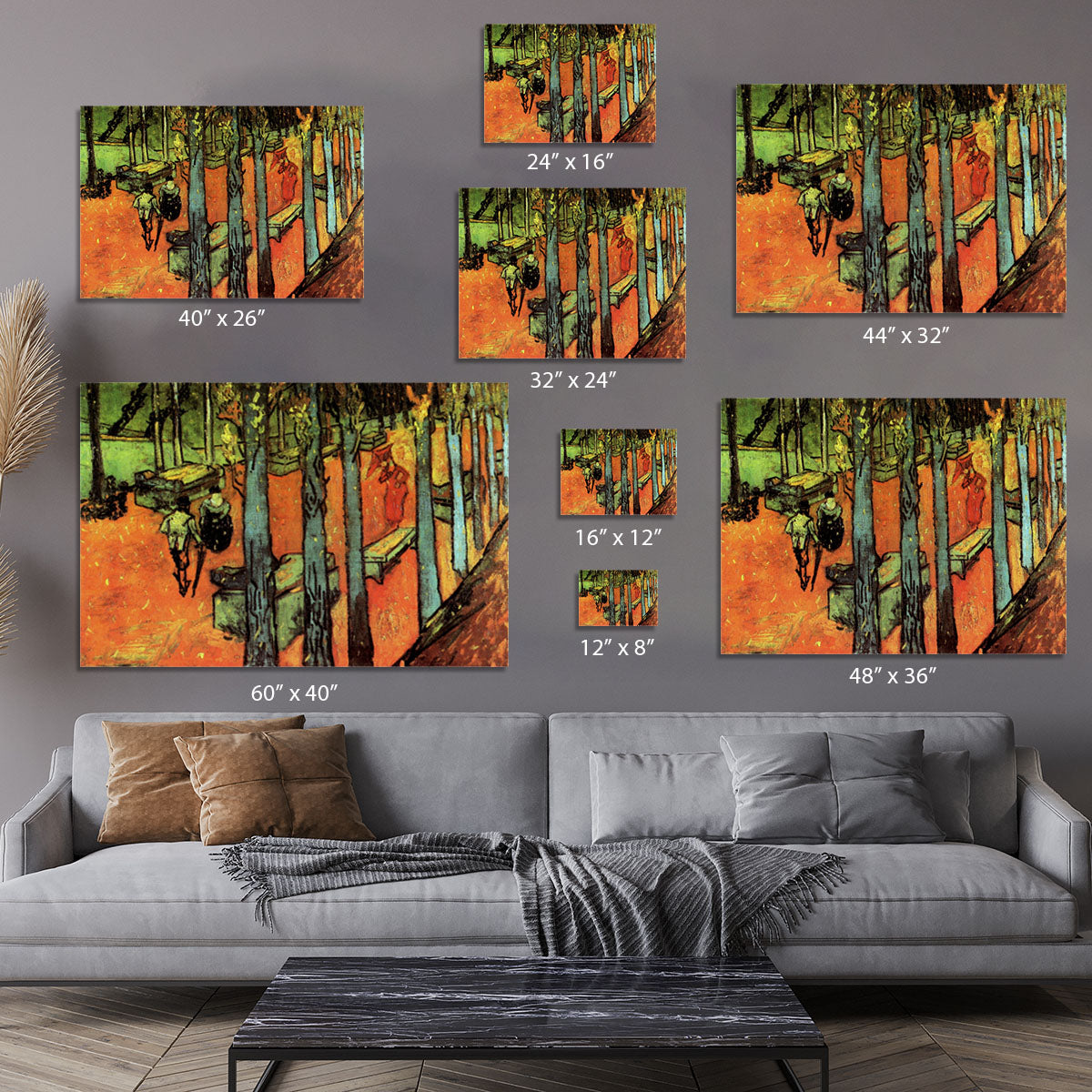 Les Alyscamps Falling Autumn Leaves by Van Gogh Canvas Print or Poster - Canvas Art Rocks - 7