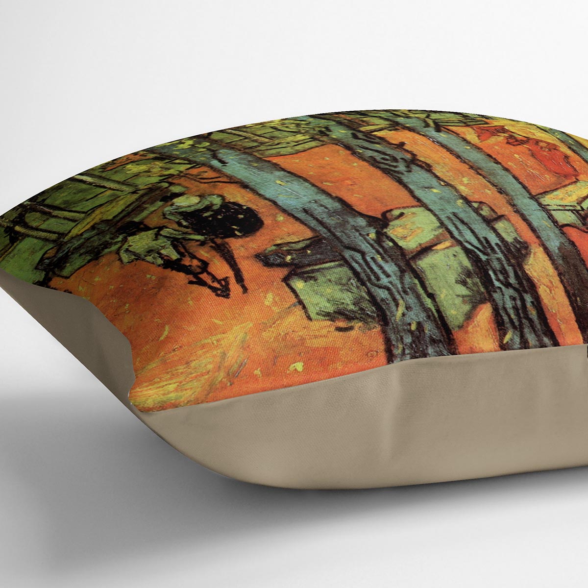 Les Alyscamps Falling Autumn Leaves by Van Gogh Cushion