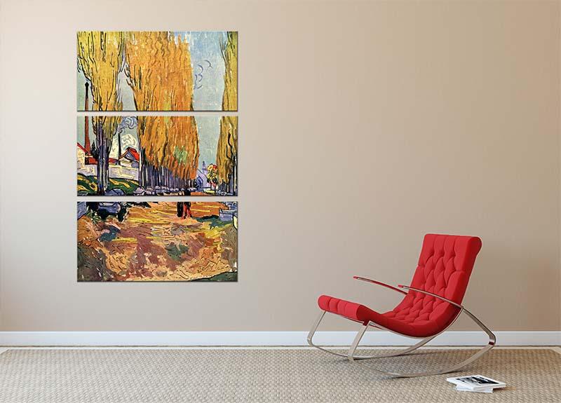 Les Alyscamps by Van Gogh 3 Split Panel Canvas Print - Canvas Art Rocks - 2