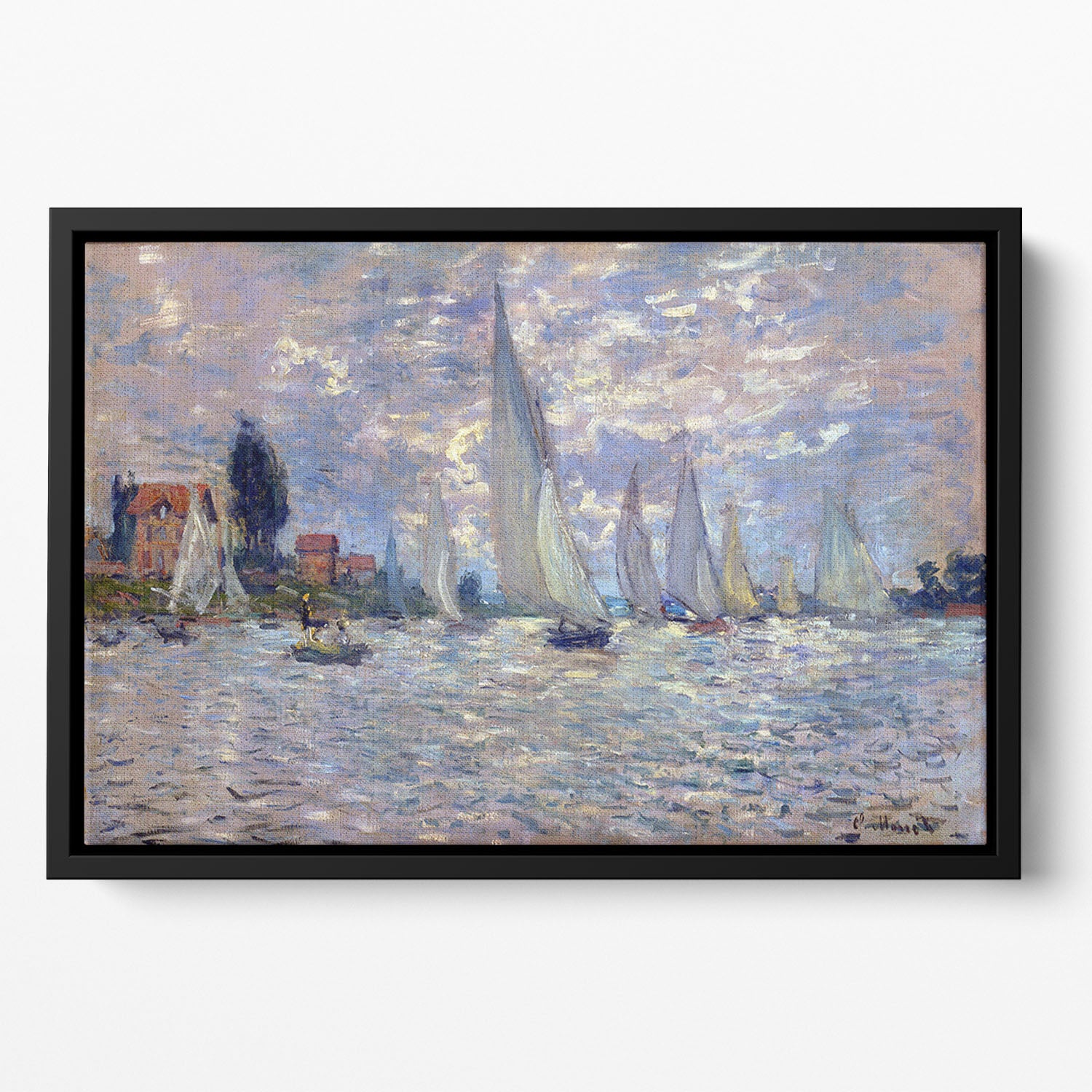Les Barques by Monet Floating Framed Canvas