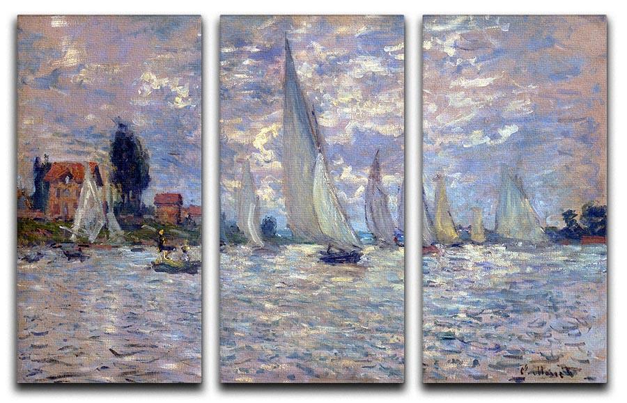 Les Barques by Monet Split Panel Canvas Print - Canvas Art Rocks - 4