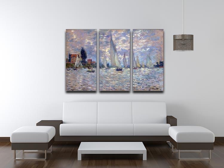 Les Barques by Monet Split Panel Canvas Print - Canvas Art Rocks - 4