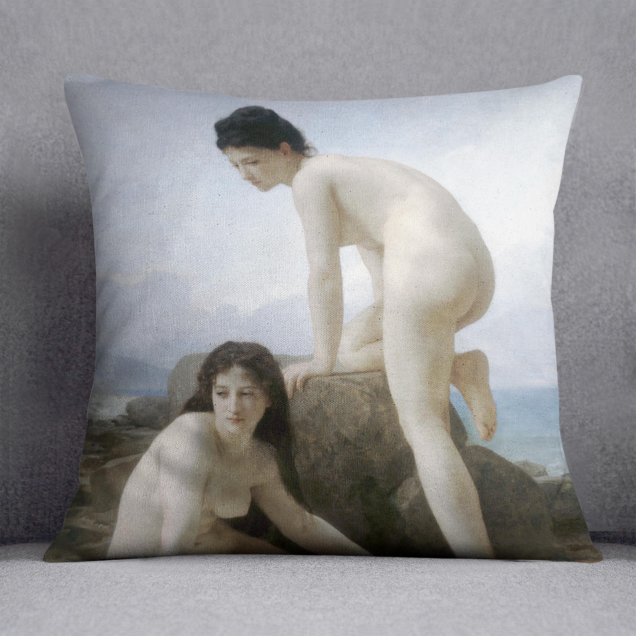 Les Deux Baigneuses By Bouguereau Cushion