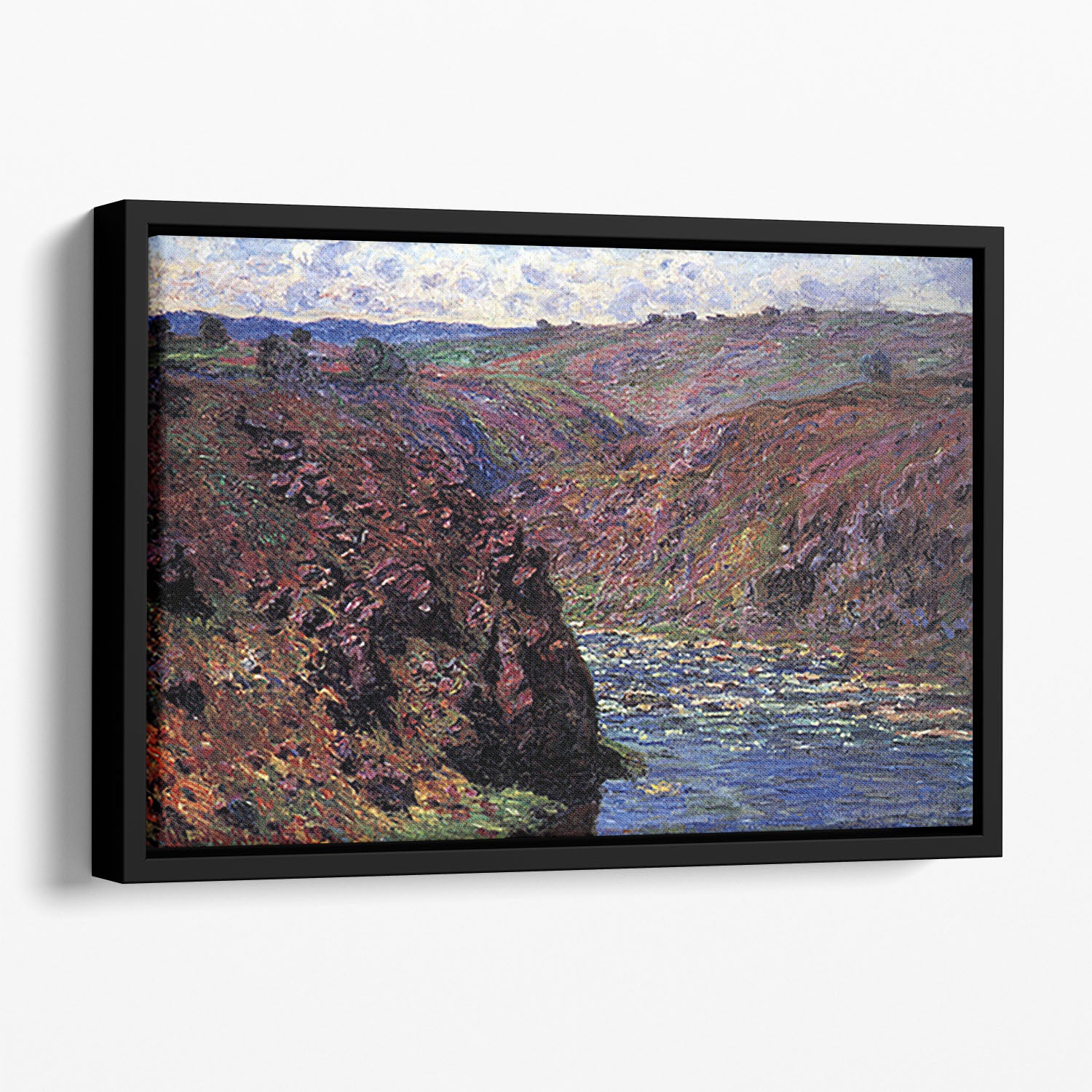 Les Eaux Semblantes in the sunlight by Monet Floating Framed Canvas