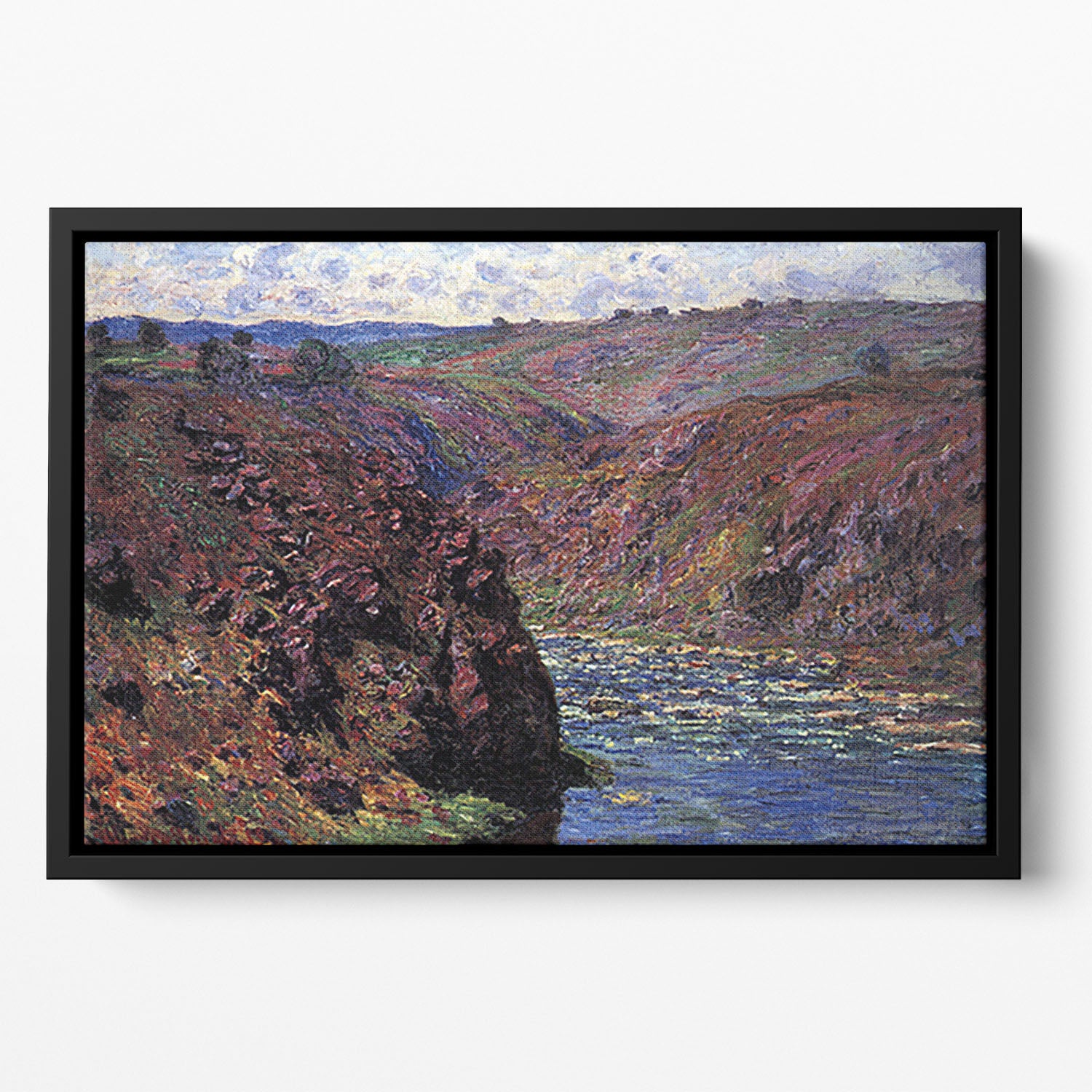 Les Eaux Semblantes in the sunlight by Monet Floating Framed Canvas