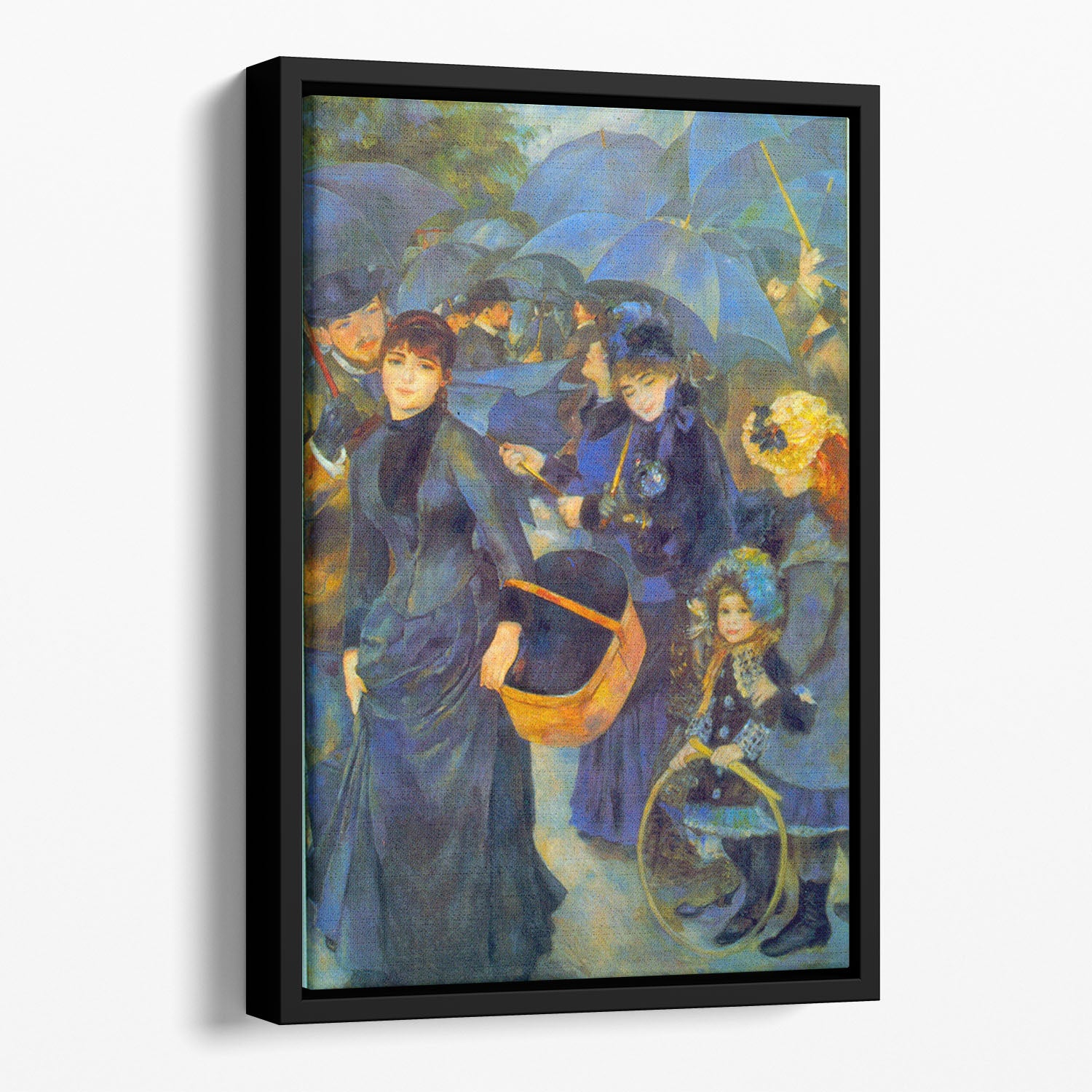 Les Para Pluies by Renoir Floating Framed Canvas