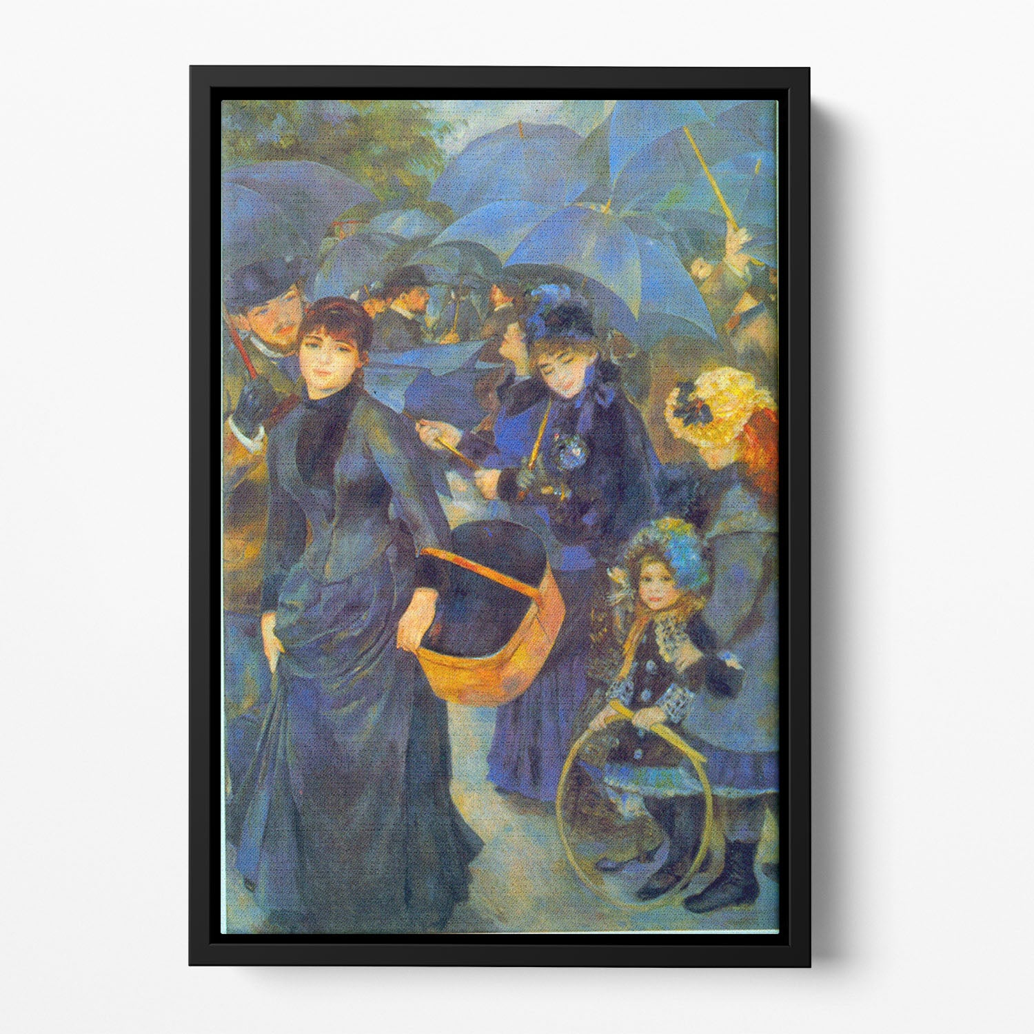 Les Para Pluies by Renoir Floating Framed Canvas
