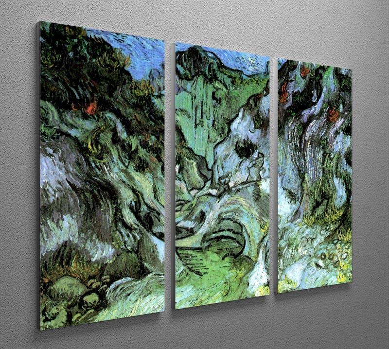 Les Peiroulets Ravine 2 by Van Gogh 3 Split Panel Canvas Print - Canvas Art Rocks - 4