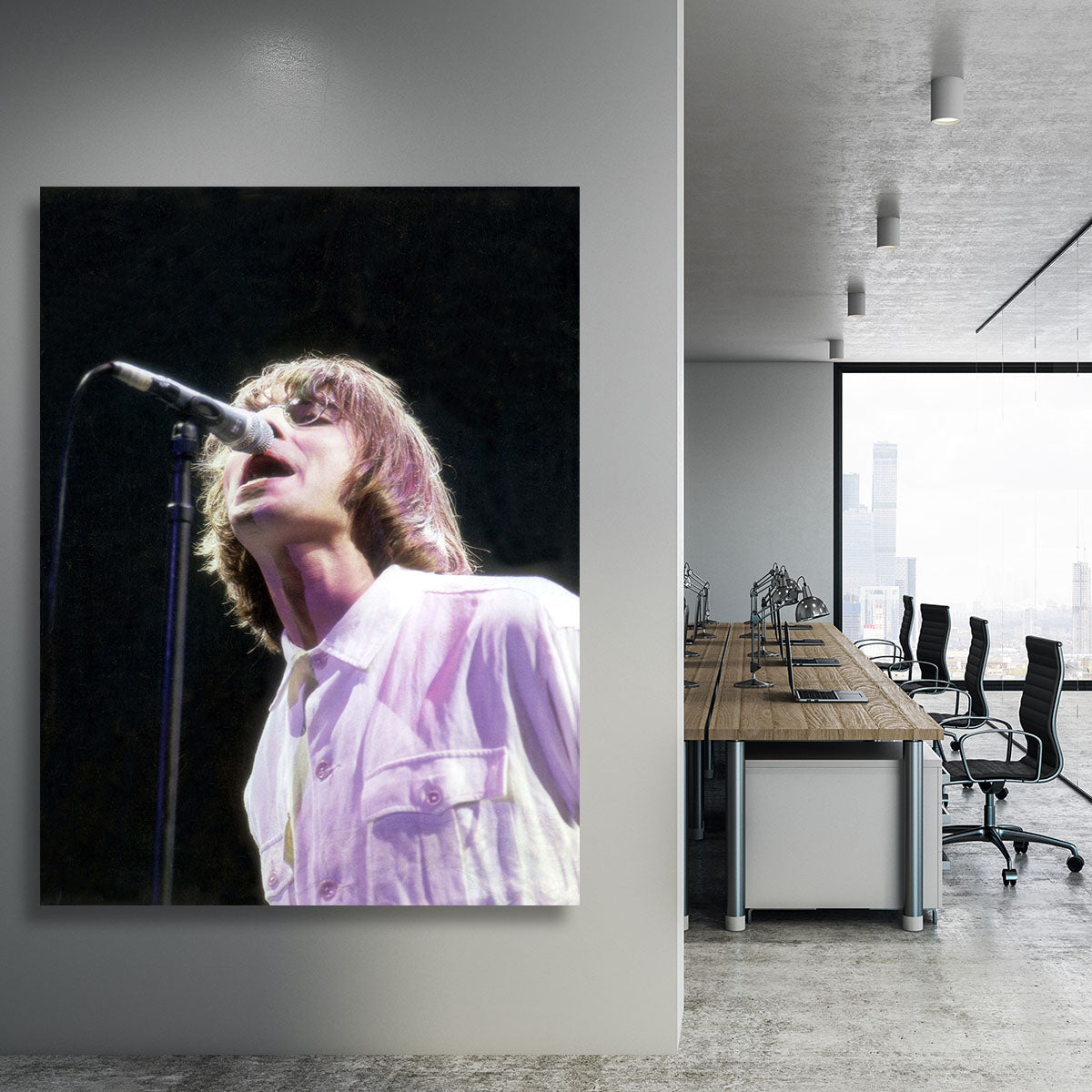 Liam Gallagher of Oasis on stage Canvas Print or Poster
