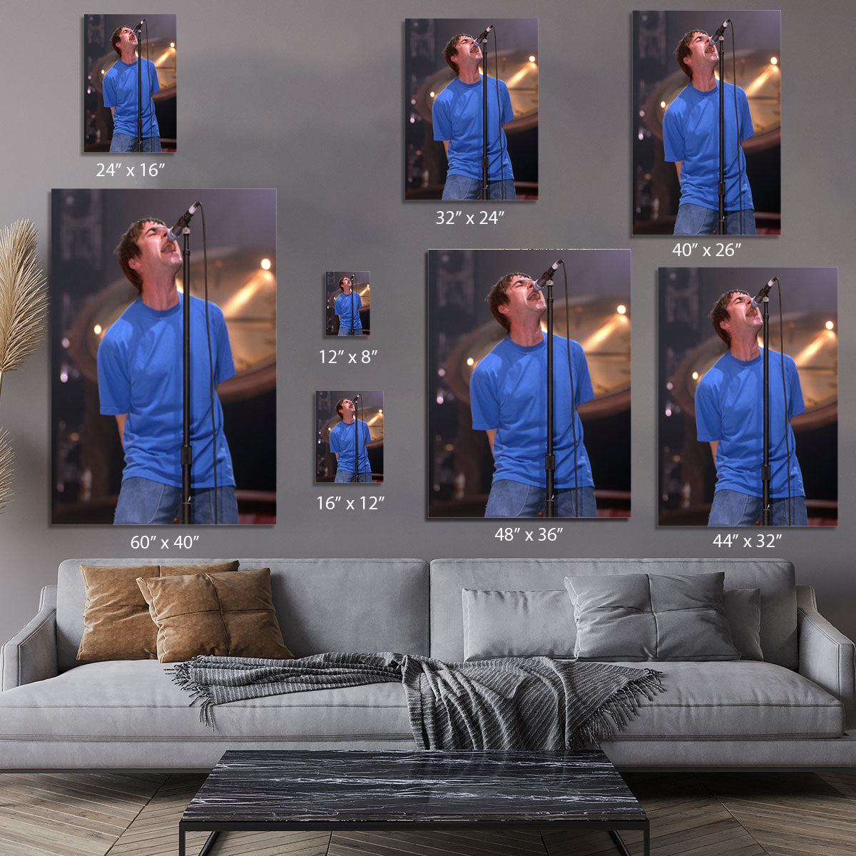 Liam Gallagher singing Canvas Print or Poster