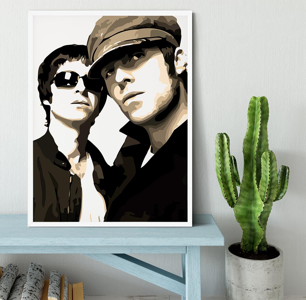 Liam and Noel Gallagher Oasis Framed Print - Canvas Art Rocks -6