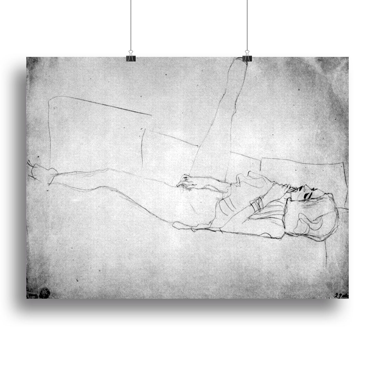 Liegender female with right leg by Klimt Canvas Print or Poster - Canvas Art Rocks - 2