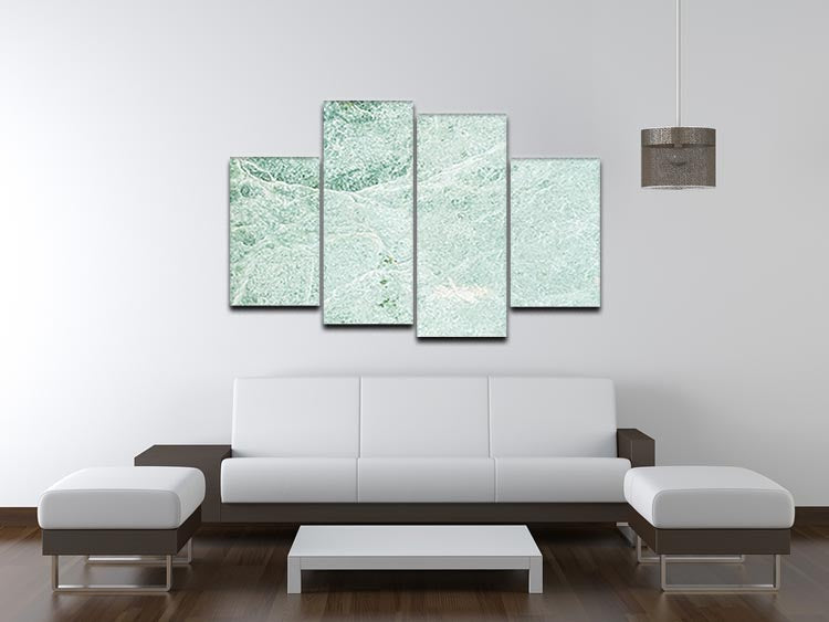 Light Green Cracked Marble 4 Split Panel Canvas - Canvas Art Rocks - 3