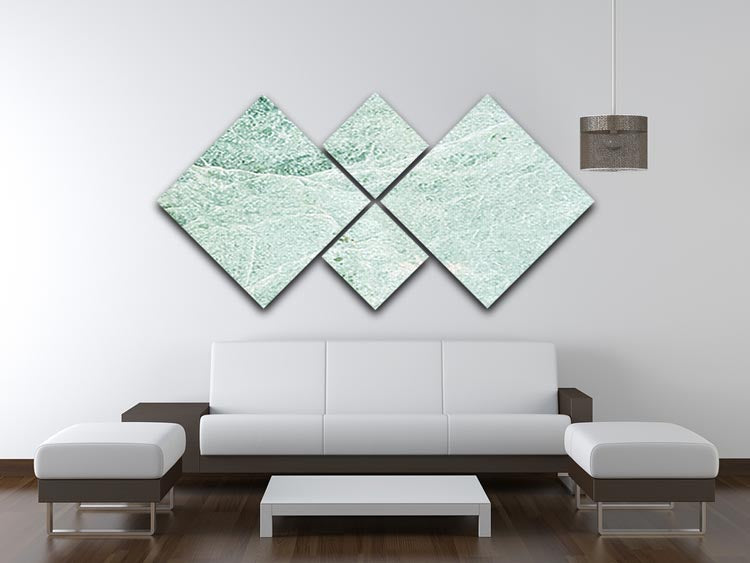 Light Green Cracked Marble 4 Square Multi Panel Canvas - Canvas Art Rocks - 3