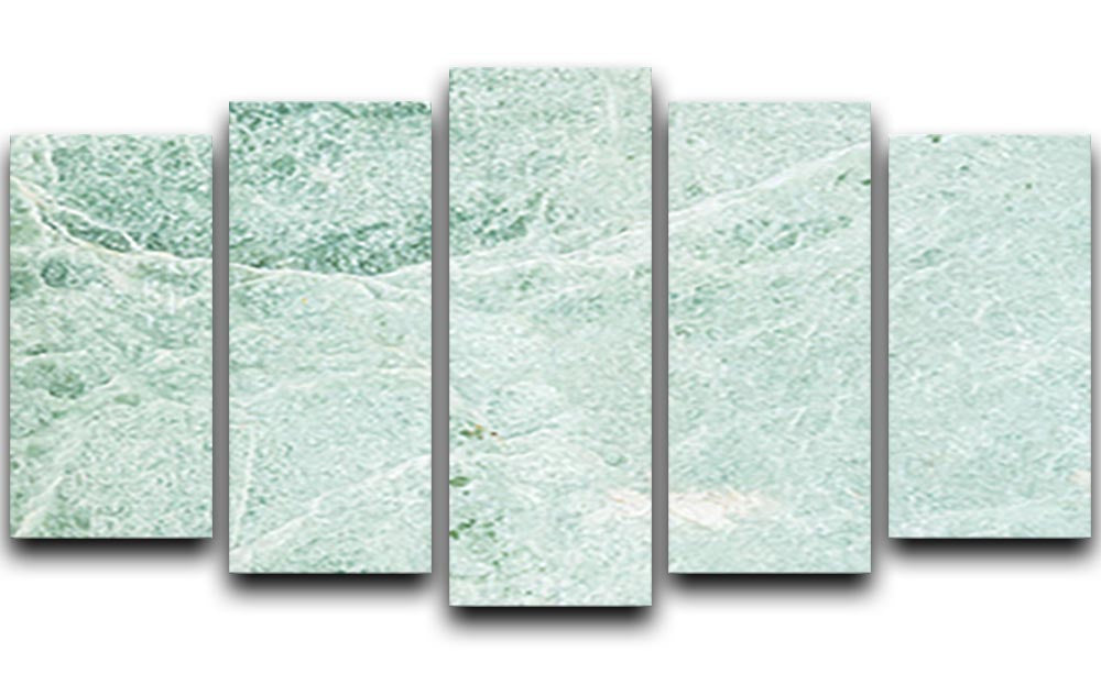 Light Green Cracked Marble 5 Split Panel Canvas - Canvas Art Rocks - 1