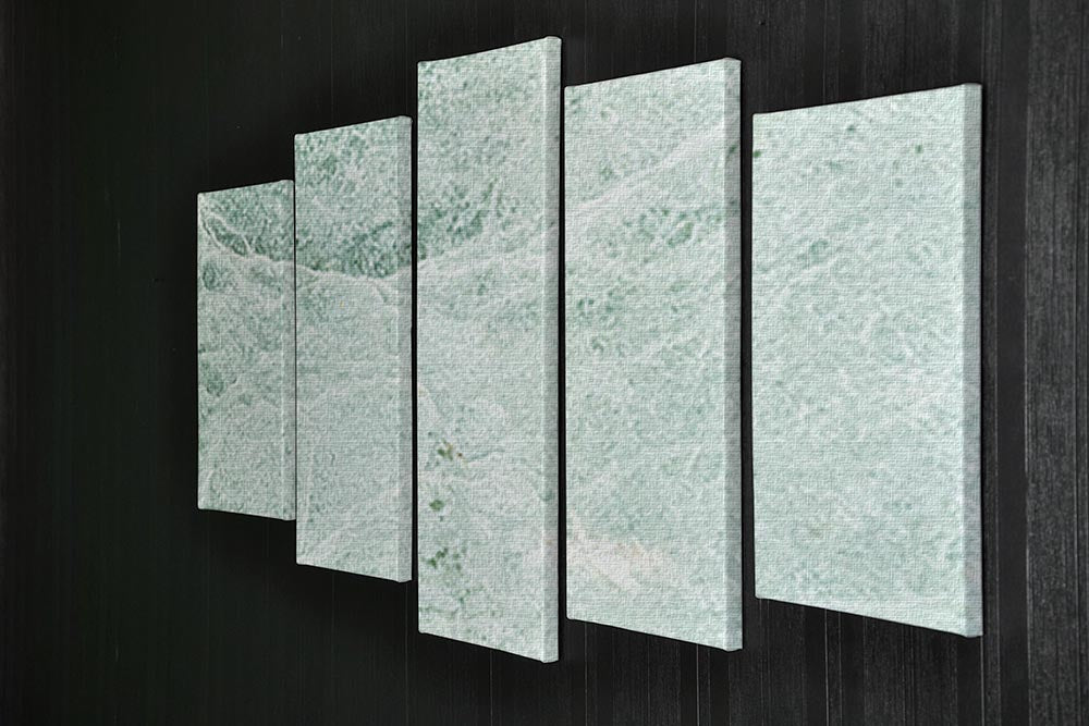 Light Green Cracked Marble 5 Split Panel Canvas - Canvas Art Rocks - 2