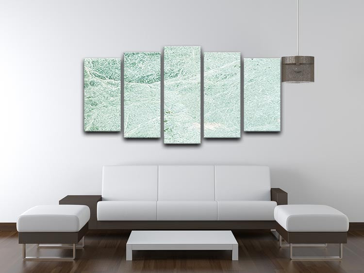 Light Green Cracked Marble 5 Split Panel Canvas - Canvas Art Rocks - 3