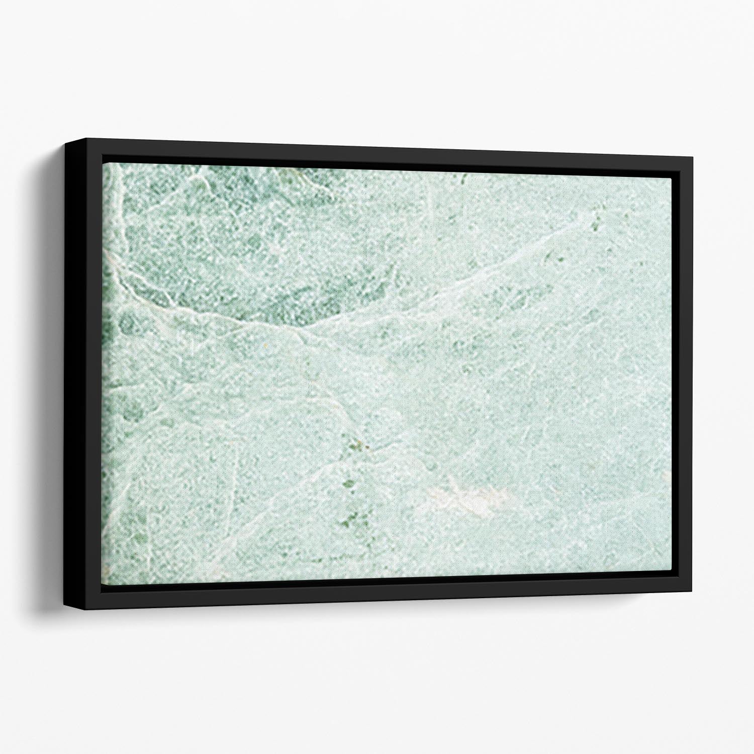 Light Green Cracked Marble Floating Framed Canvas - Canvas Art Rocks - 1