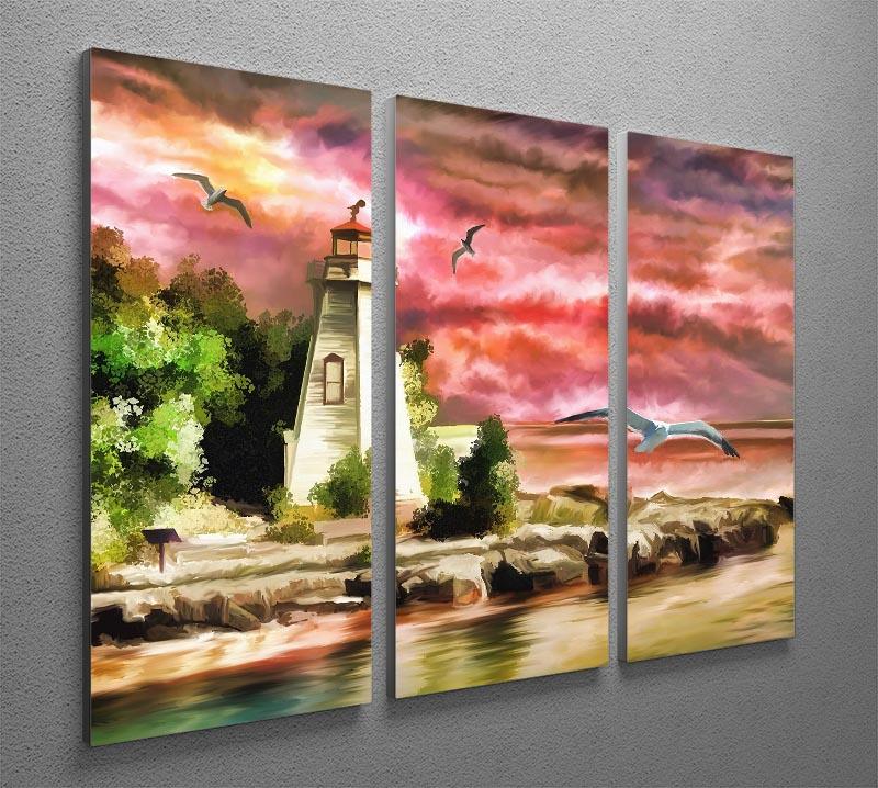Lighthouse 3 Split Panel Canvas Print - Canvas Art Rocks - 2