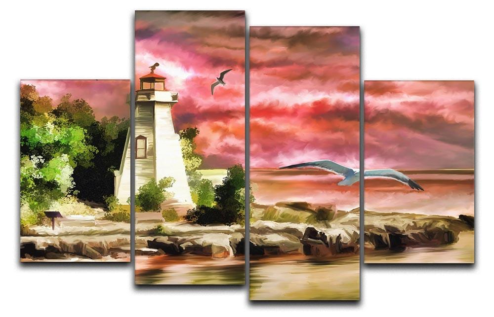 Lighthouse 4 Split Panel Canvas  - Canvas Art Rocks - 1