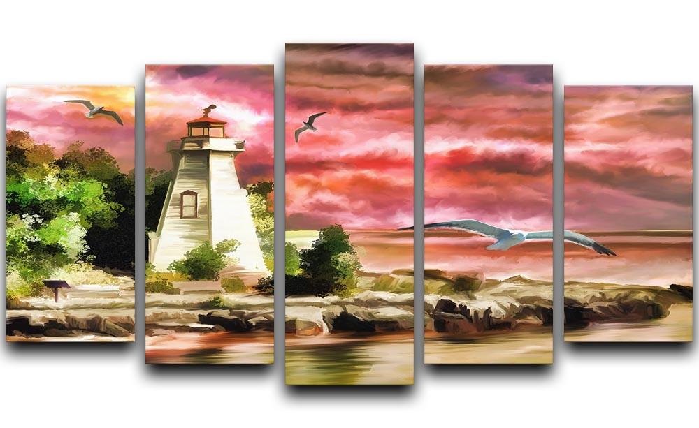 Lighthouse 5 Split Panel Canvas  - Canvas Art Rocks - 1