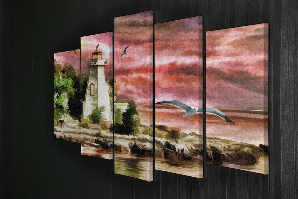 Lighthouse 5 Split Panel Canvas - Canvas Art Rocks - 2