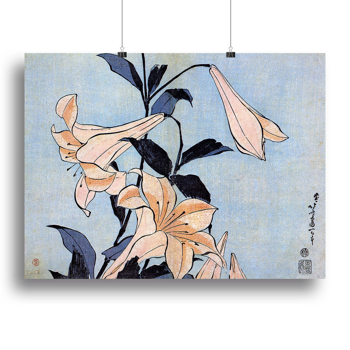 Lilies by Hokusai Canvas Print or Poster - Canvas Art Rocks - 2