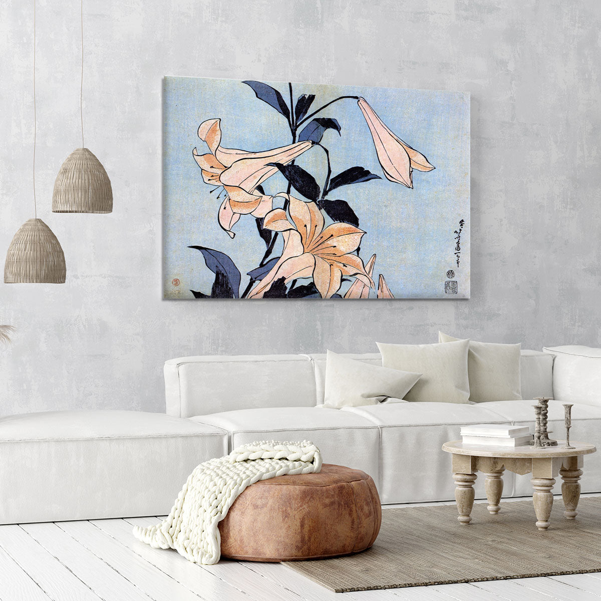 Lilies by Hokusai Canvas Print or Poster - Canvas Art Rocks - 6