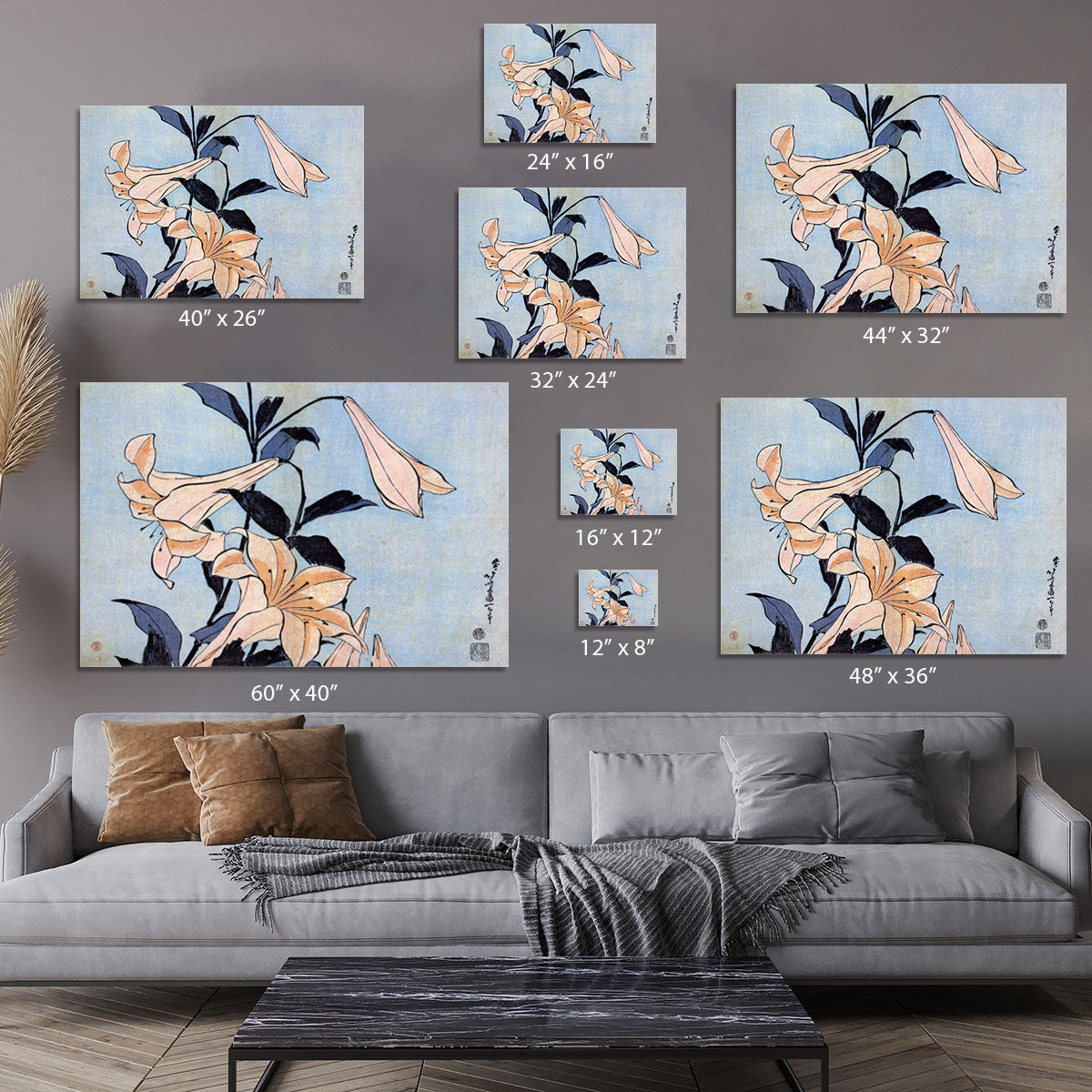 Lilies by Hokusai Canvas Print or Poster - Canvas Art Rocks - 7
