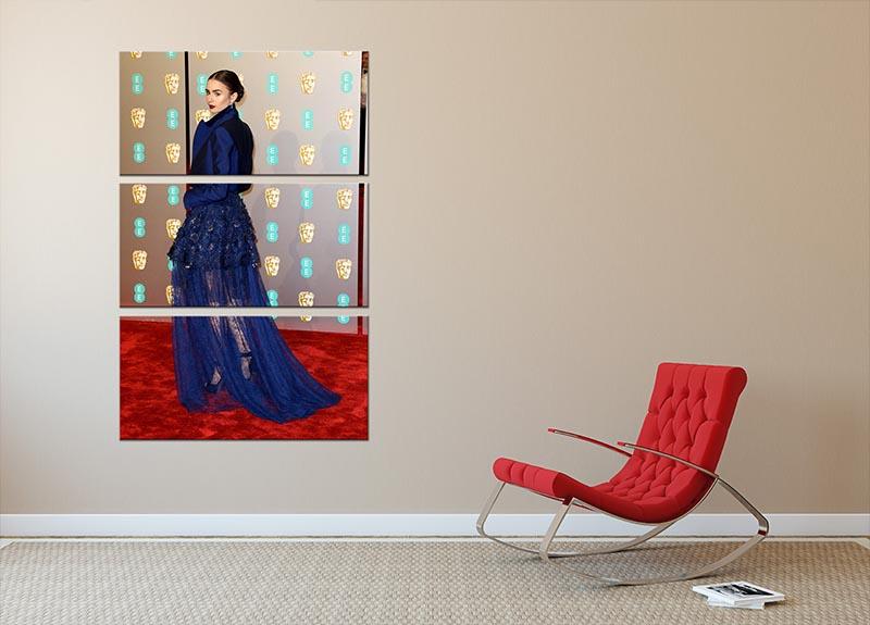 Lily Collins in blue 3 Split Panel Canvas Print - Canvas Art Rocks - 2