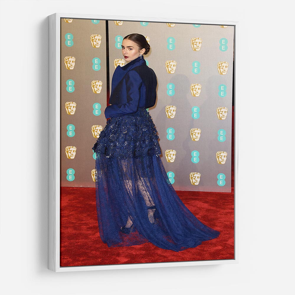 Lily Collins in blue HD Metal Print