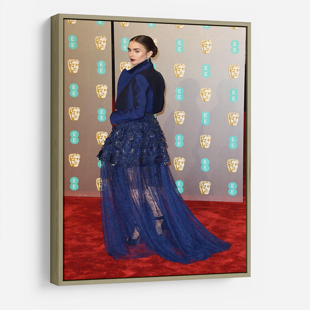 Lily Collins in blue HD Metal Print