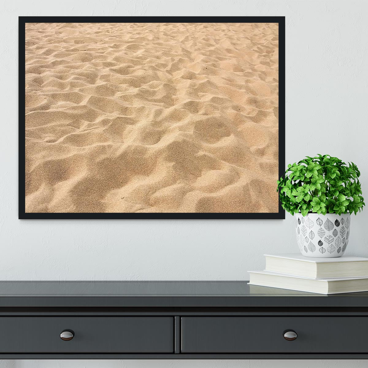Lines in the sand of a beach Framed Print - Canvas Art Rocks - 2